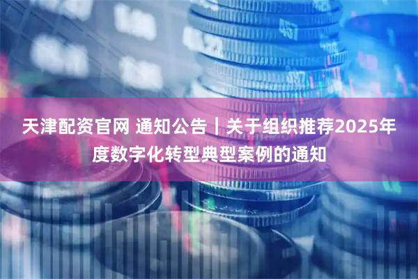天津配资官网 通知公告｜关于组织推荐2025年度数字化转型典型案例的通知