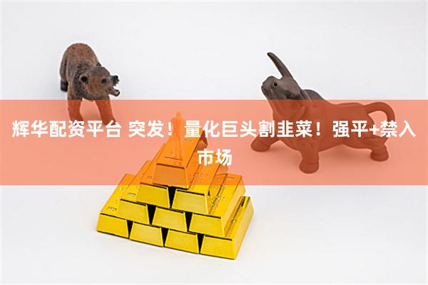 辉华配资平台 突发！量化巨头割韭菜！强平+禁入市场
