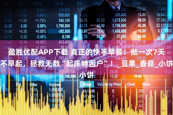 盈胜优配APP下载 真正的快手早餐！做一次7天不早起，拯救无数“起床特困户”！_豆果_香菇_小饼